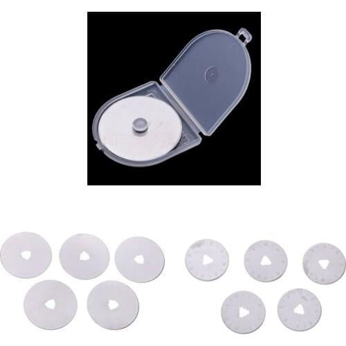 5pcs 28mm/45mm/60mm Rotary Cutter Blades with Case Leather Craft Paper Cut Hand Held Scrapbooking Replacement Spare Blades
