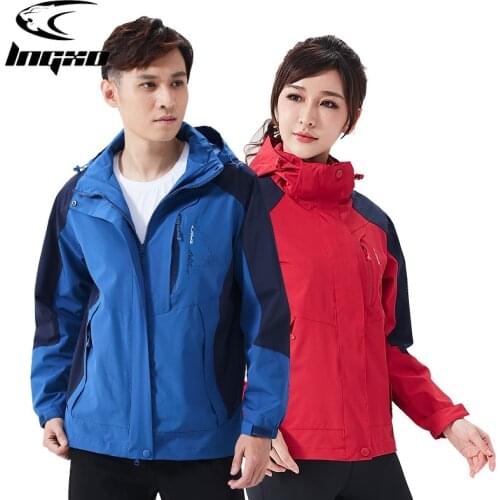 LNGXO Hiking Waterproof Jacket Men Women Travel Rain Coat Trekking Hunting Windbreaker Clothes Outdoor Sports Jackets Couples