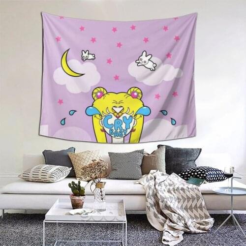 Sailor Girl Tapestry Anime Harajuku Kawaii Tapestry Wall Bedspread Bohemian Home Decor For Bedroom Dorm