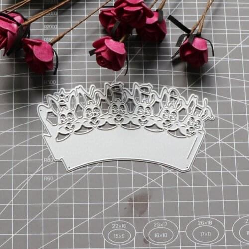 Metal Cutting Dies Stencil For Scrapbooking Easter Bunny Crown Frame Cut Die DIY Paper Cards Craft Diy