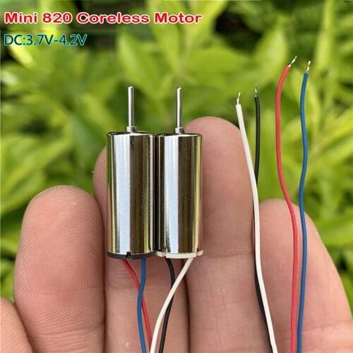 Mini 820 Coreless Motor DC 3.7V 4.2V 48000RPM High Speed Strong Magnetic DIY Toy Spindle Model Four-axis RC Drone Quadcopter