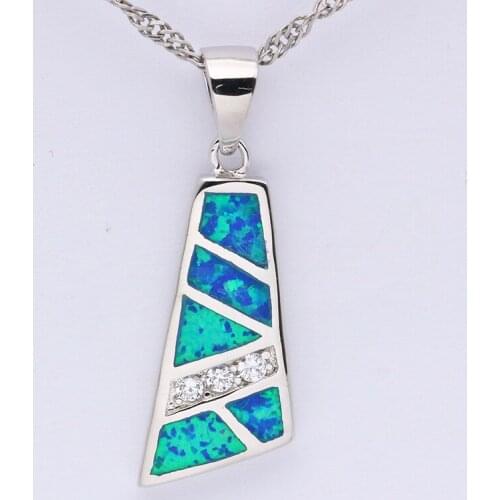 Fashion Unique Design Blue Opal Pendant Necklace Supply Manufacturers Own Processing Plants OP060