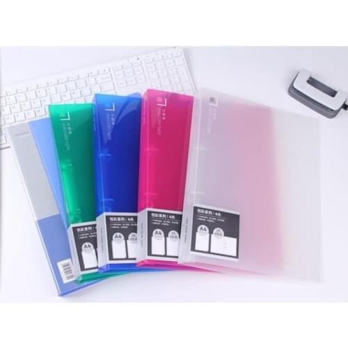 3-hole Punch folder, A4 transparent color 2-hole binder,test paper folder,two-hole file D-type folder,office school stationery