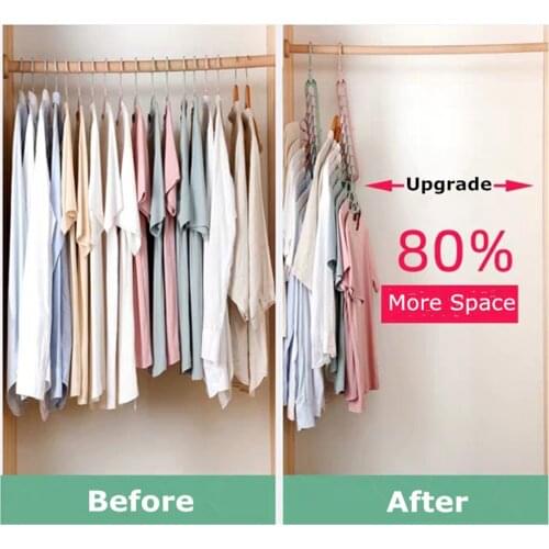 9 Hole Plastic Closet Clothes Multi-Port Multi Functional Hangers Space Saving for Shirt Skirt 360 Degree Swivel