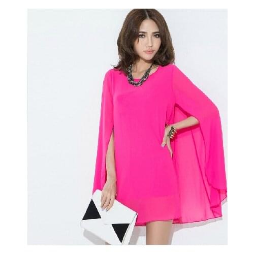 4XL 5XL 6XL Plus size women dress,batwing sleeve shawl casual chiffon dress,vestidos femininos,blusas femininas girl dress