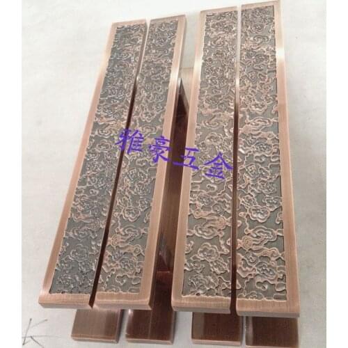Auspicious clouds carved Chinese antique door handle door handle door handle hotel glass bronze handle