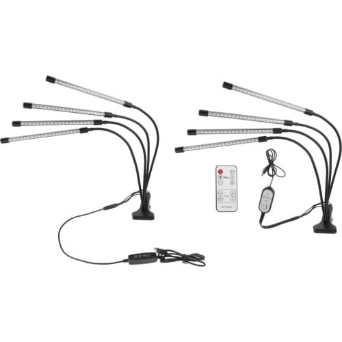 40W Four Head LED Grow Light with Auto ON/Off 3 9 12H Timing for Indoor Plant Greenhouse Hydroponics Succulent Flower