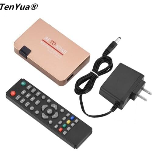 RF to HDMI All-standard Converter Analog TV Receiver Adapter Remote Control 100-240V Converters
