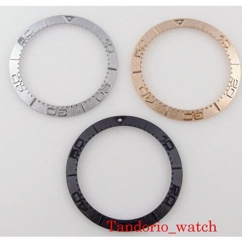 Watch Bezel Insert Inner Ring Parts High Quality 38mm Brushed Slope Alloy Rose Glod/Silver/Black Color For 40mm Men Watch