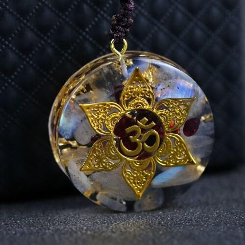 High quality Orgonite Pendant Om Symbol natural stone Necklace Chakra Healing Energy Necklace Meditation Jewelry drop shipping