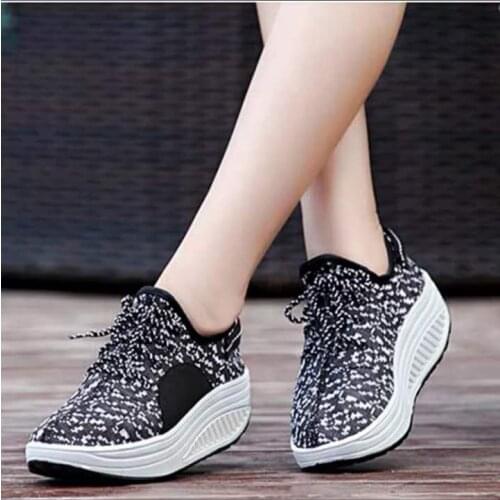 Summer Mesh Women Platform Canvas Shoes Creepers Cross-tied Female Round Toe Casual Shoes Round Toe Flat Sneakers