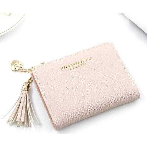 2021 Tassel Women Wallet Small Cute Wallet Women Short Leather Women Wallets Zipper Purses Portefeuille Female Purse Clutch
