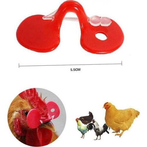 10pcs Plastic Red Chicken Eyes Glasses Livestock FarmChicken Eyes Cover Avoid Chicken Pecking