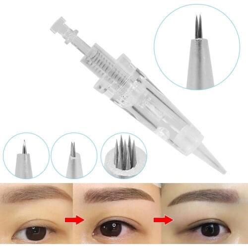10pcs Tattoo Rotary Needle Cartridges Disposable Sterilized Electric Microneedle Permanent Makeup Pen Tattoo Needles R1/R3/R5/R7