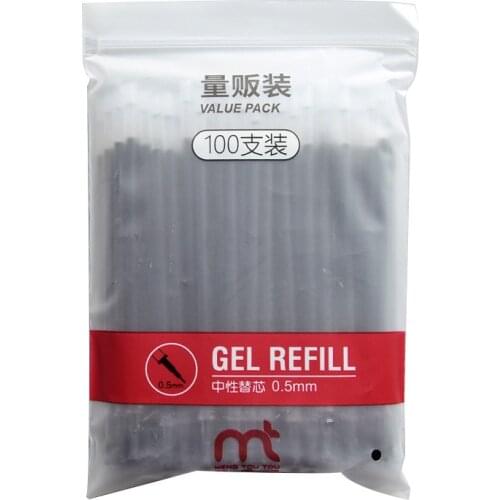 100pcs Gel Ink Refill Replacement Value Pack 0.5mm Ballpoint Red Black Blue Color Pens for Writing Office School Supplies