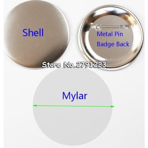 1000Sets 1-3/4" 44mm Metal Pin Badge Button Parts Supplies for N3 N4 Pro All Steel Badge Button Maker Metal Pinback Materials