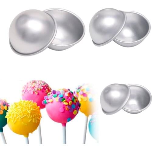 2Pcs Ball Aluminum Semicircle Sphere Bath Bomb Cake Pan Mold Baking Pastry Mould L4MB