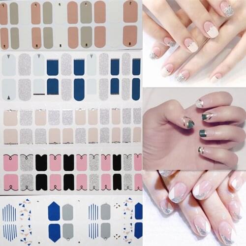 22 Pcs/Set 2020 New Nail Sticker Full Stickers Waterproof Environmentally Nail Water Sticker Multicolor Nail Polish Film