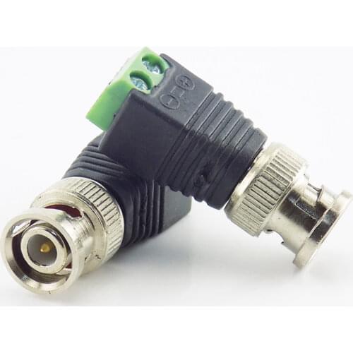 2x Coax CAT5 BNC Male Connector Plug DC Adapter Balun Connector for CCTV Camera Security System Surveillance Accessories