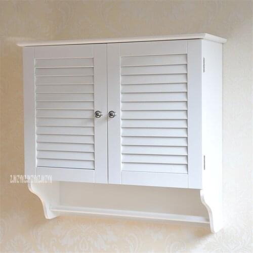 9808 European Style Bathroom Wall Mounted Density Board Cabinet Modern Simple Storage Vanity Combo Shutter Towel Hanging Cabinet