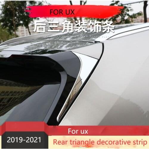 ABS Chrome Rear Window Spoiler Cover Trim Triangle Pillar Decoration Car Styling For Lexus UX 200 250h 260h 2019 2020 2021 YJD