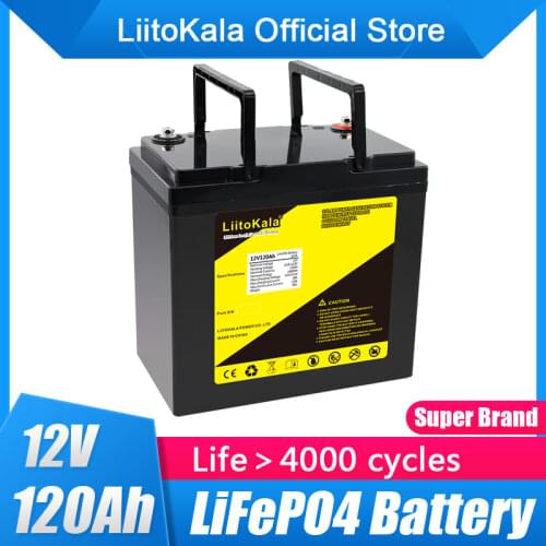 LiitoKala 12.8v 120AH lifepo4 battery with bluetooth BMS 12V 120Ah battery for go cart UPS Household appliances Inverter