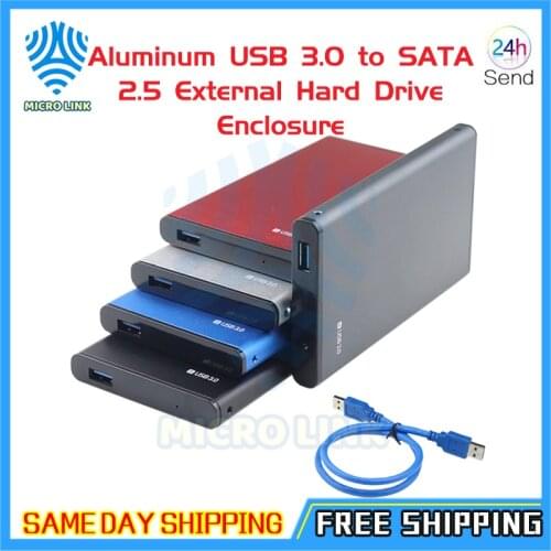 Aluminum USB 3.0 to SATA 2.5" External Hard Drive Enclosure Adapter Ultra Slim Hard Disk Case Housing For 2.5 Inch HDD/SSD