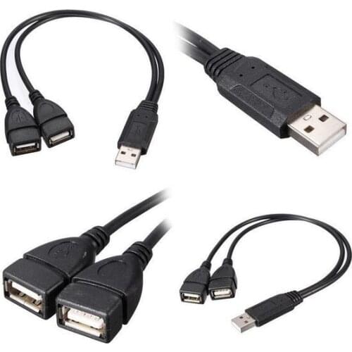 Double USB Extension A-Male To 2 A-Female Y Cable Power Adapter Splitter USB2.0 Male To 2Dual USB Female Jack Y Splitter Hub