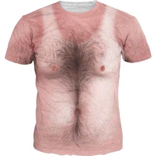 New Fashion Hip Hop 3d T shirt Men/Women T-shirt Funny Print Chest Hair Muscle Tees Summer Male Female Tshirts 3d