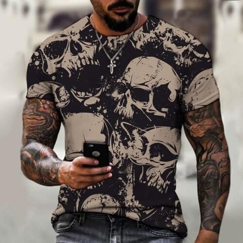 3D printed skull pattern t-shirt for men and women t-shirt fashion t-shirt for men and women