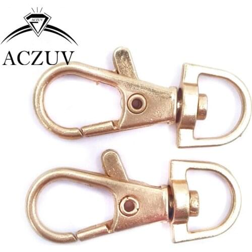 KC Gold 200pcs 38mm Metal Swivel Lobster Clasp Snap Hook for Keychains Purse Chain Handbag Buckles DIY Accessories SLC025