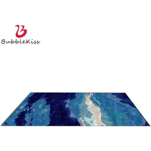 Bubble Kiss Nordic Style Carpet In The Living Room Dark Blue Abstract Ocean Pattern Bedroom Rug Bedside Customized Door Mats