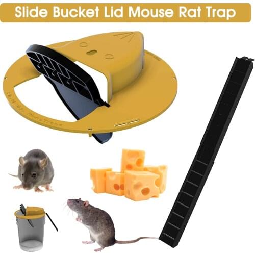 Rat Trap Lid Glue-free Plastic Gallon Bucket Automatic Flip Trap Indoor Outdoor Home Portable Mice Trap Accessories