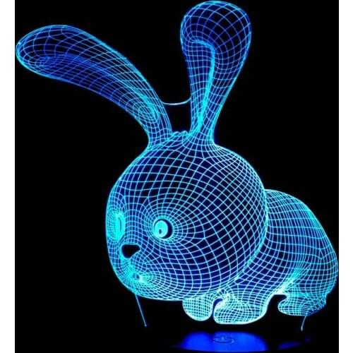 Cute Rabbit 3d Nightlight Home Lighting Table Lamp Bedroom Baby Sleeping Night Light For Home Decor Lamp