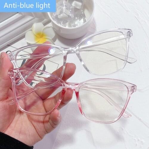 Blue Light Glasses 2021 Fashion Men Women Big box Cat eye Fake Glasses Anti Blue Light Computer Eyeglasses Unisex Lenses Safety