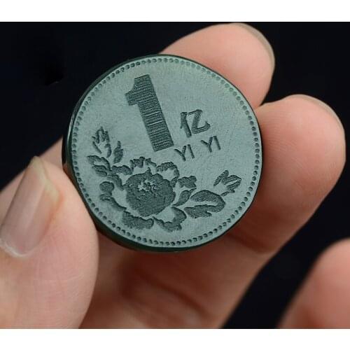 Genuine and Tian Yu coin size and double jade jade gifts process Yibenwanli One yuan coin Pendant