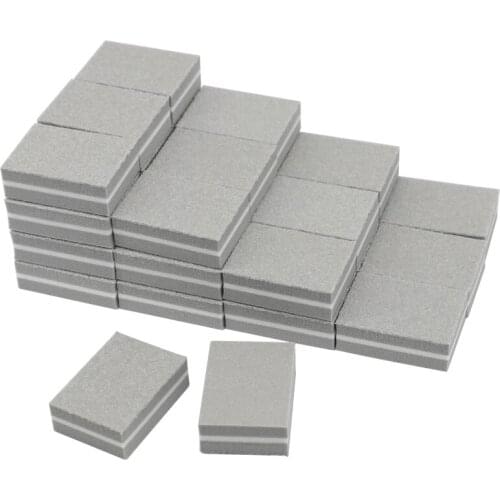 50pcs/lot Grey Nailfile nagelvijl Mini Cube Shape Sponge Nail Buffer Block Double Sided Sanding Sandpaper Manicure Nail Supplies