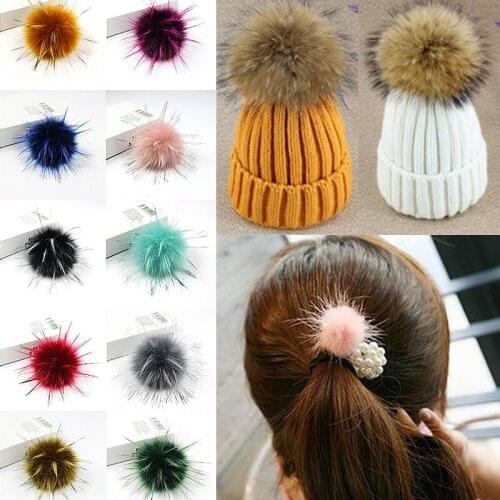 DIY Faux Fur Pompoms Plush Hairball Artifical Raccoon Fur Balls Pom Poms Fur Pompon For Handmade Hats Bags Caps Clothes Acessory
