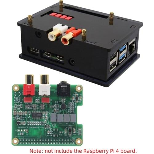 Raspberry Pi 4 Model B PCM5122 HIFI Audio DAC Expansion Board with Acrylic Case