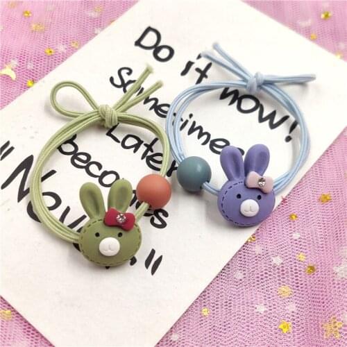 1PCS Lovely Cartoon Rabbits Elastic Hair Bands Toy For Girls Handmade Creative Scrunchy Kids Hair Accessories For Women