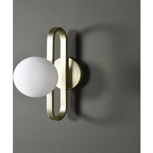 Contracted light luxury glass wall lamp Nordic sitting room, bedroom background wall lamp study corridor lamp stairs