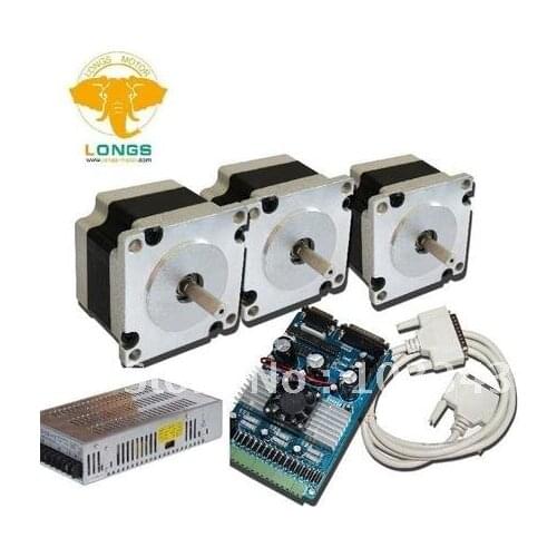 Top Rank!!!3Axis Nema 23 Stepper Motor 270oz-in 3.0A 6Wires& Driver board TB6560 for CNC Router Plasma
