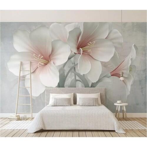 WDBH Custom photo 3d wallpaper Modern new embossed flowers living room home decor painting 3d wall mural wallpaper for walls 3 d