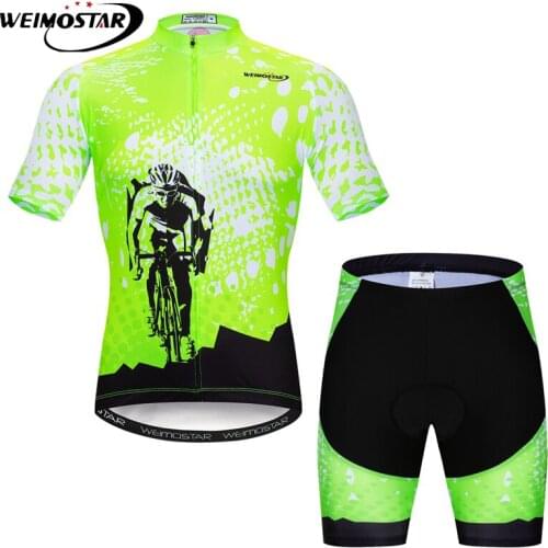 Weimostar 2019 USA Cycling Set Men Summer MTB Bike Clothing Ropa Ciclismo Youth Quick Dry Short Sleeve 3D Gel Bib Shorts Clothes