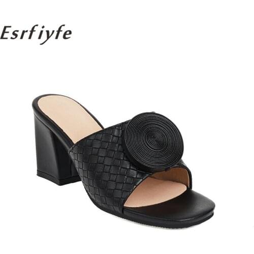 ESRFIYFE 2021 New sexy Summer Womens Slippers High Heels Fashion Outerwear Beach Shoes Casual Women Slippers Large Size 3-17