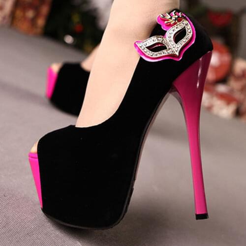 14cm spring and autumn fish mouth shoes womens waterproof platform super high heels night club shoes thin heels sexy fashion