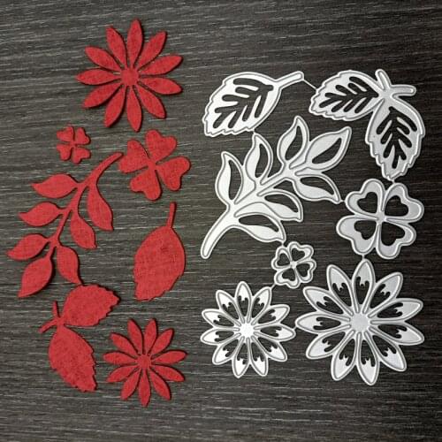 2021 Metal Cutting Dies 7pcs Flower Leaf Plant Frame Diy Scrapbooking Photo Album Decorative Embossing Paper Card Crafts Die