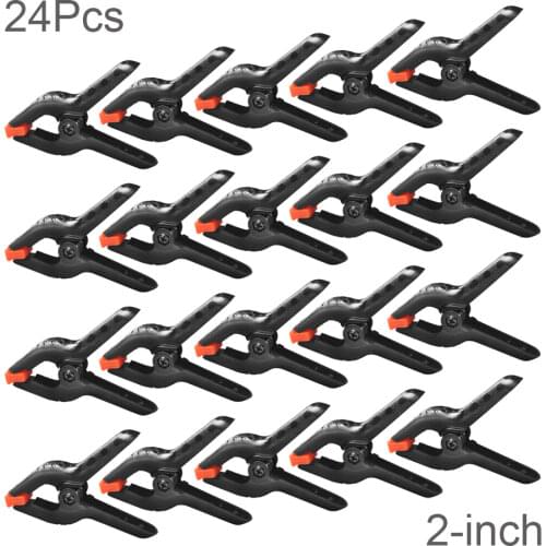 24Pcs 2 Inch Woodworking Spring Clamp Toggle Clamps DIY Tools Plastic Nylon Clip for Photo Studio Background