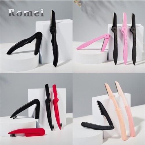 3pcs/lot Portable Folding Eyebrow Razor Trimmer Woman Facial Blades Eye Brow Cutter Face Hair Removal Beauty Makeup Tools