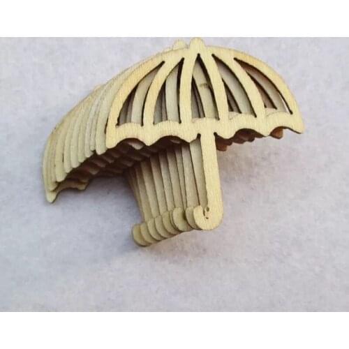 50x Umbrella - Laser Cut Shapes wooden decoration pieces wood crafts